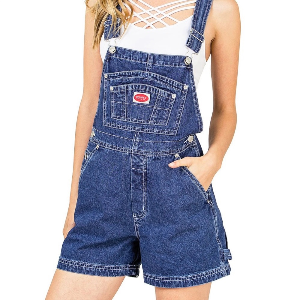 Revolt jean shorts overalls size Juniors L